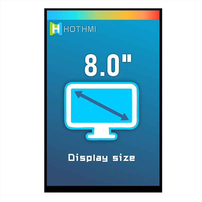 8.0 Inch 800x1280 LCD Display IPS MIPI JD9365 Sunlight Readable For Industrial Control 3